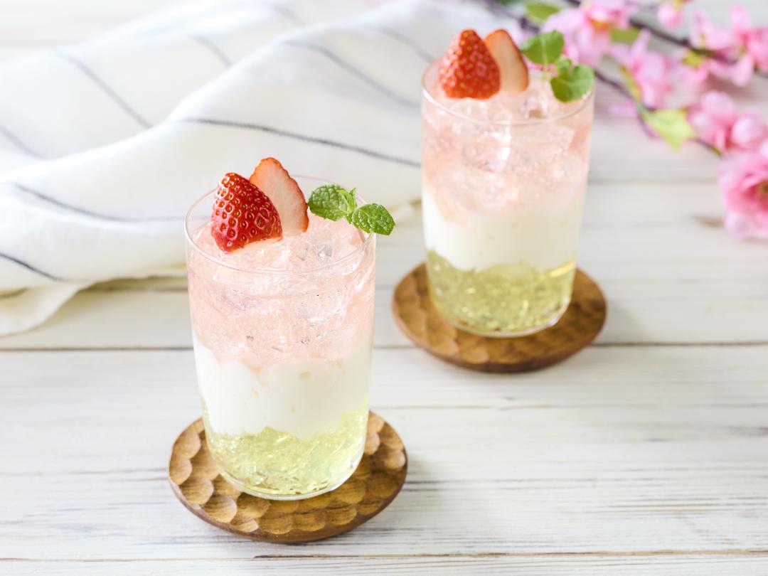 ひなまつりトリコロール酢ドリンクのレシピ・作り方