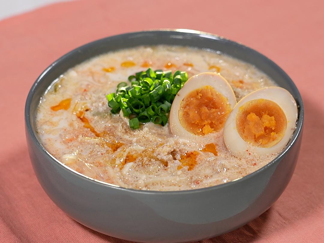 ごま香る！レンチン豆乳担々