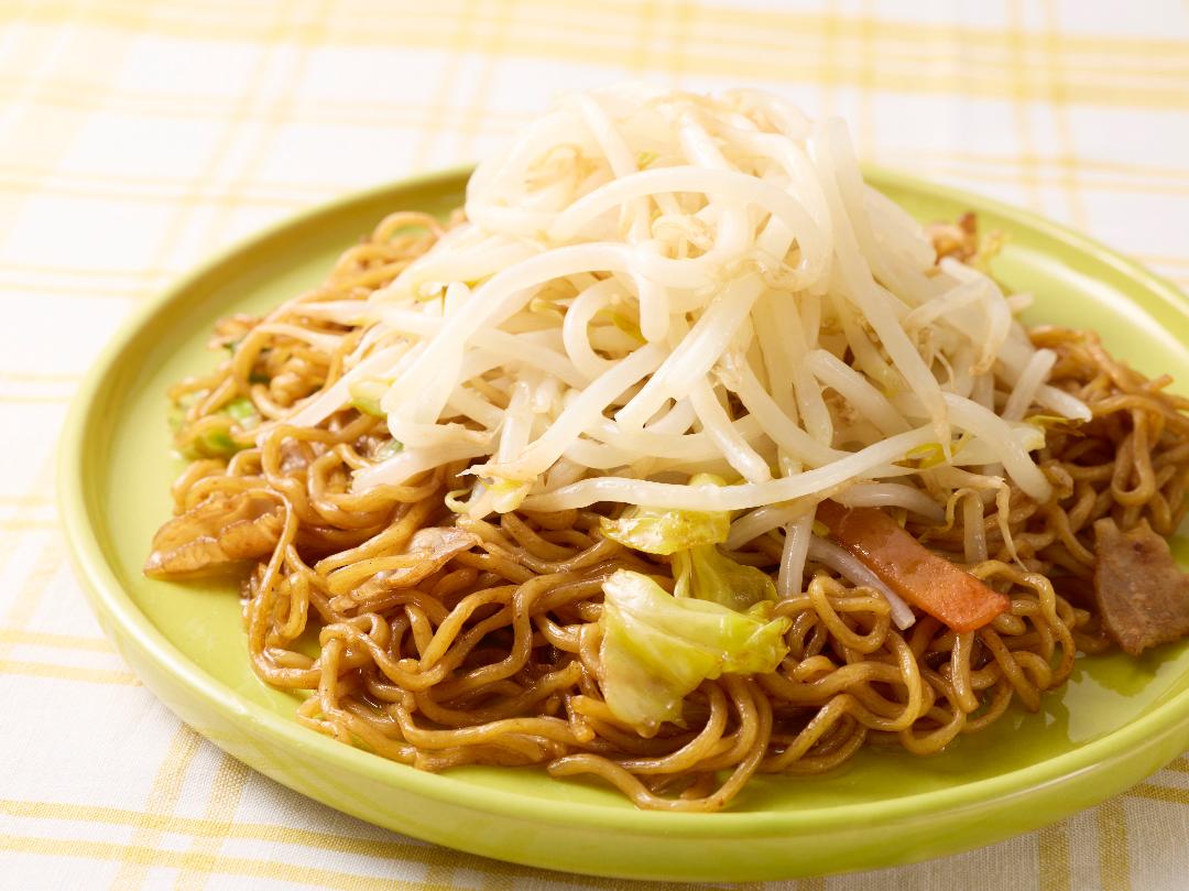 レンチン２分でシャキうま！マシマシもやしのヘルシー焼きそばのレシピ・作り方