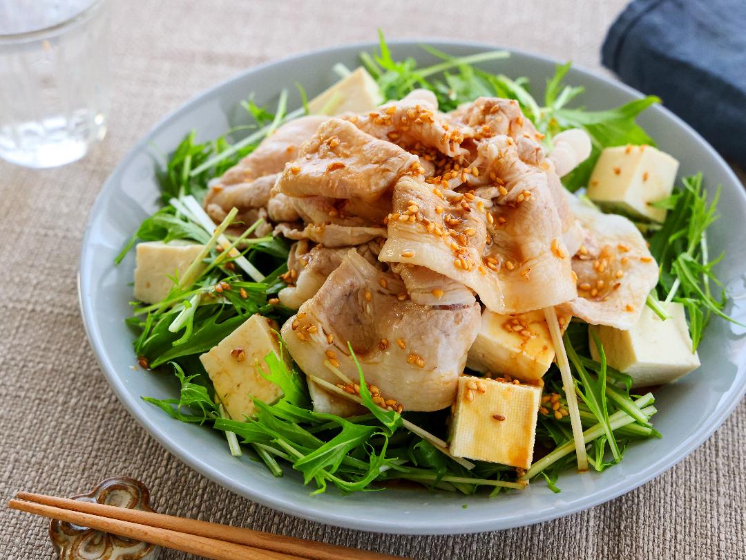 冷しゃぶ豆腐サラダのレシピ・作り方