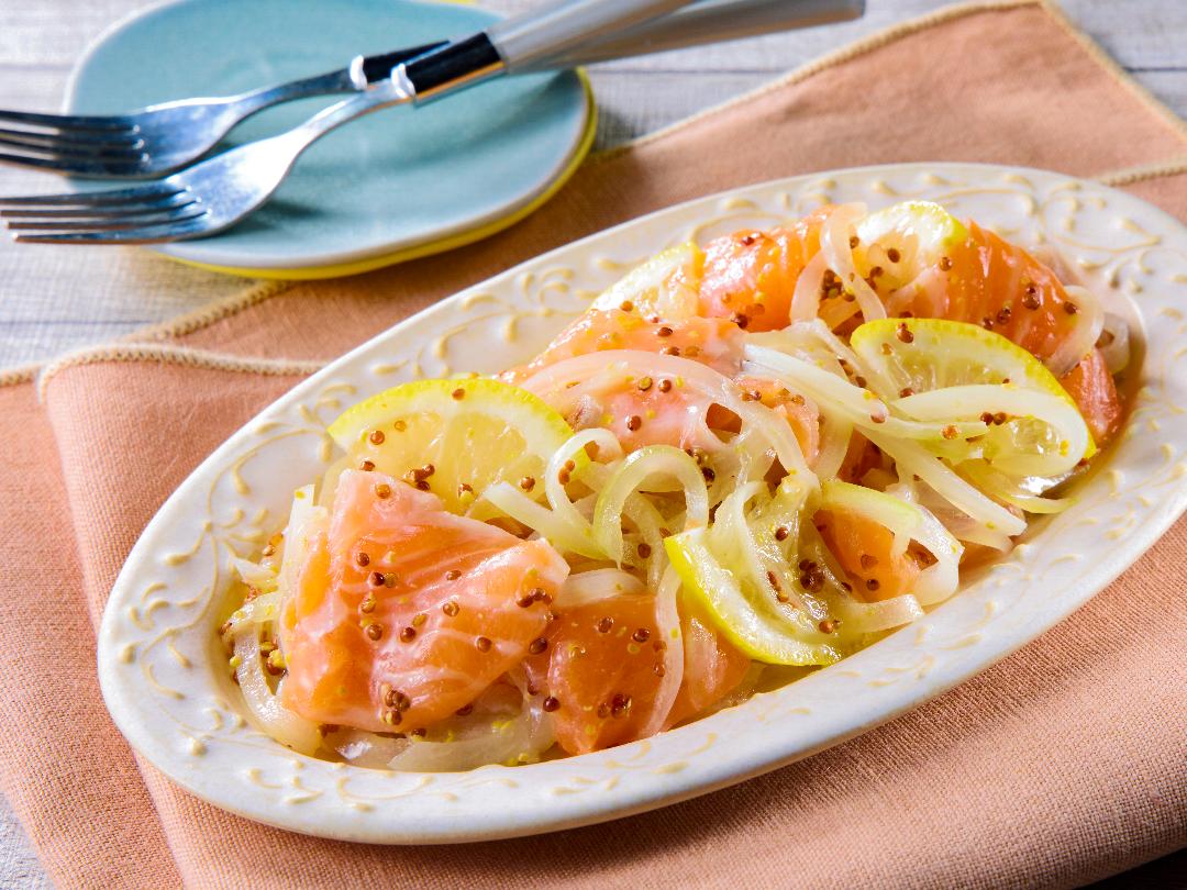 サーモンのデリ風マスタードマリネのレシピ・作り方