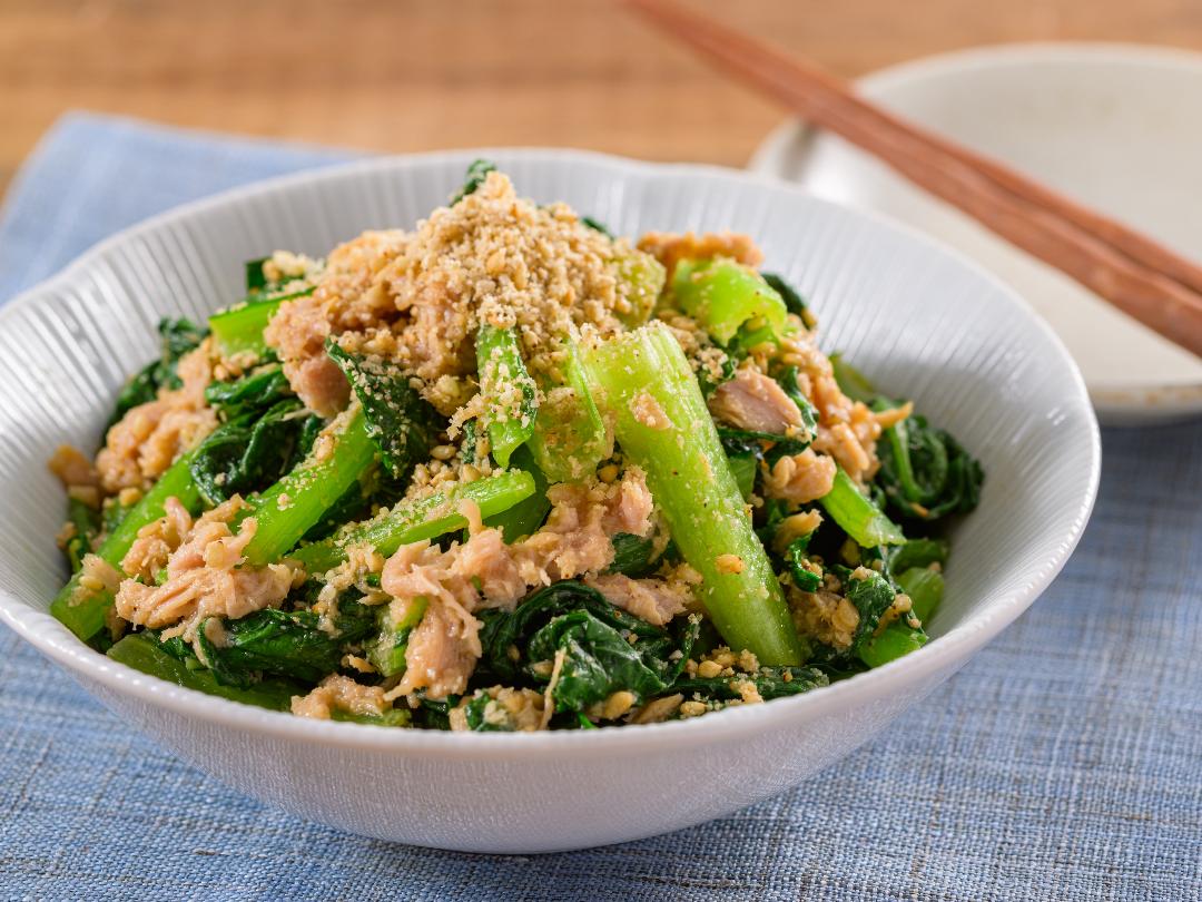 ごま好き必見！小松菜とツナのごまぽん酢和えのレシピ・作り方