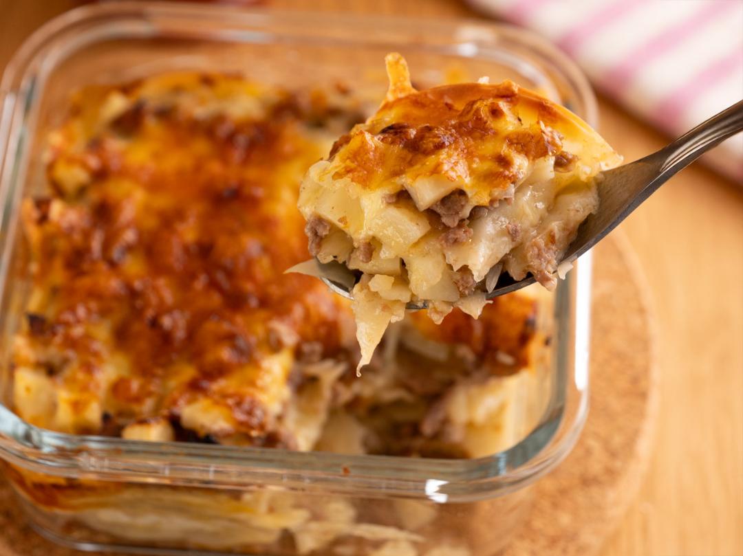 餃子の皮で！ミートラザニアのレシピ・作り方