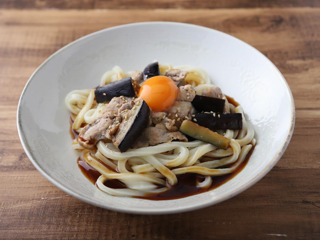 豚なすまぜうどんのレシピ・作り方