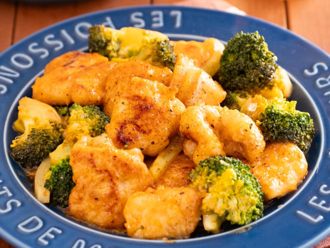 ぷりぷり鶏むね肉とブロッコリーのエビマヨ風