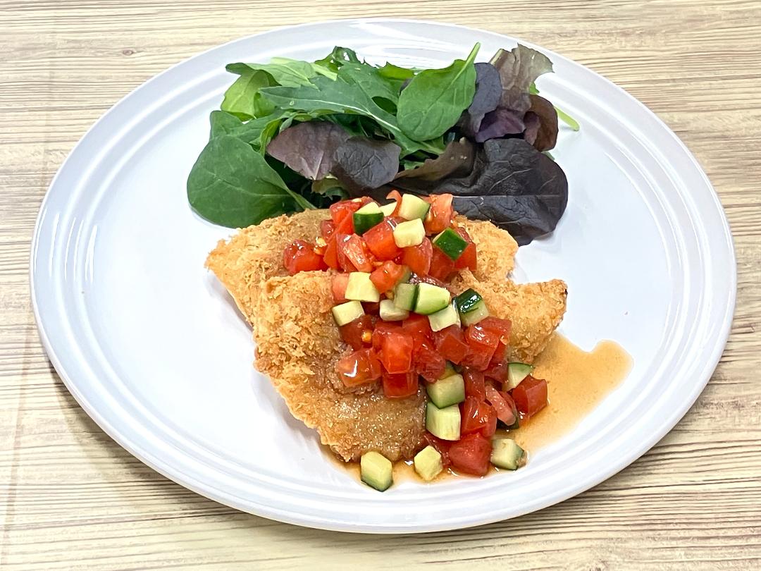 アジフライの「味ぽん」トマトソースのレシピ・作り方