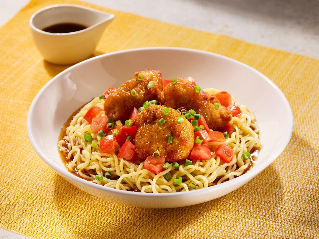 から揚げとトマトの冷やし中華のレシピ・作り方