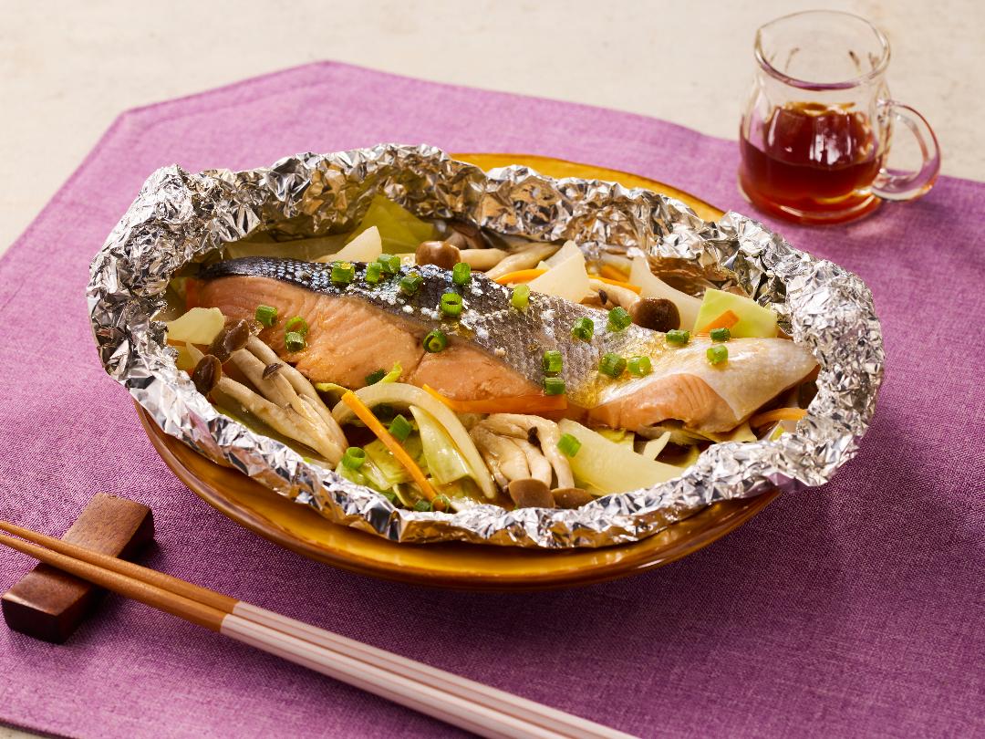ゆず香る鮭のホイル焼き