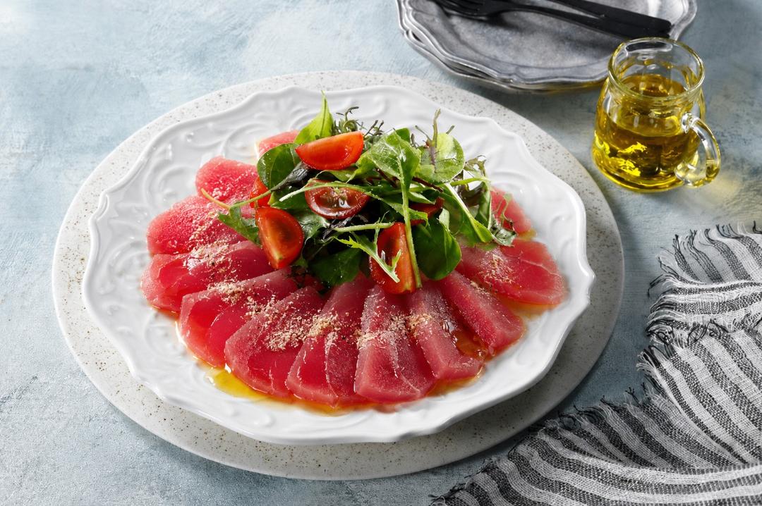 味ぽんスパイスまぐろのカルパッチョのレシピ・作り方