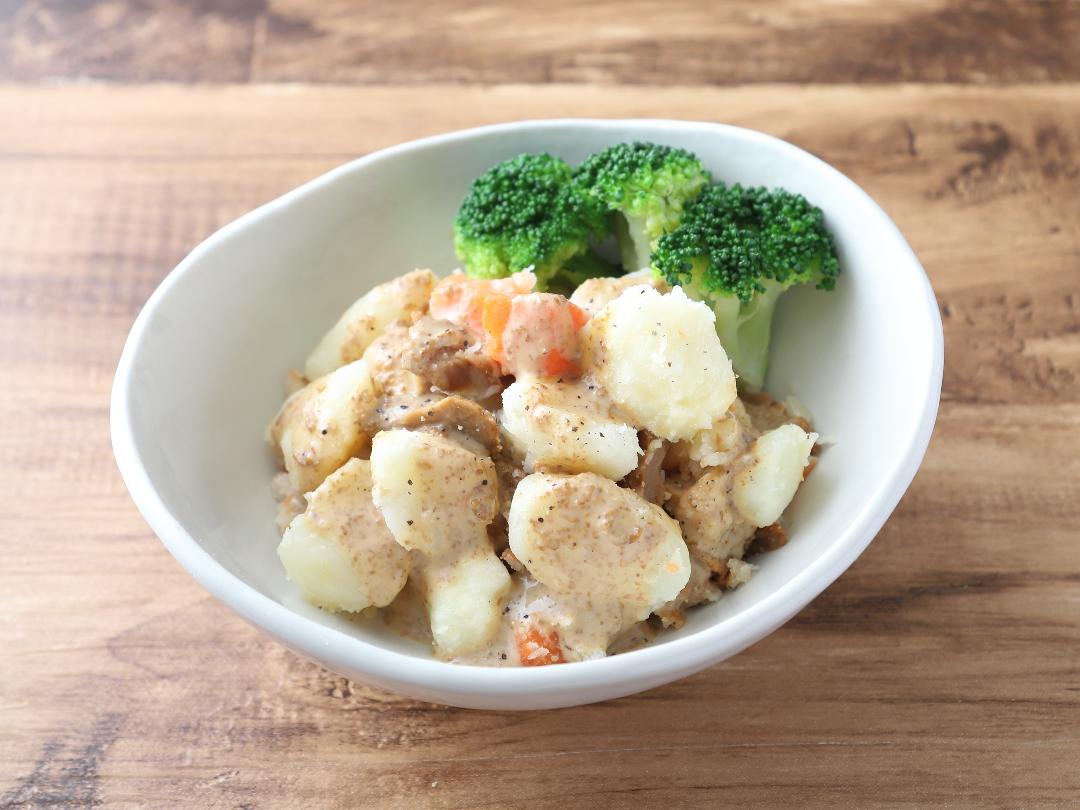レンジで簡単！「金のごまだれ」ポテトサラダのレシピ・作り方