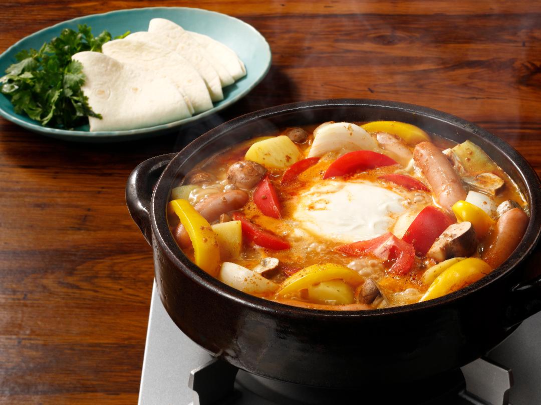 四川式ごま担々のメキシカンチーズ鍋　のレシピ・作り方