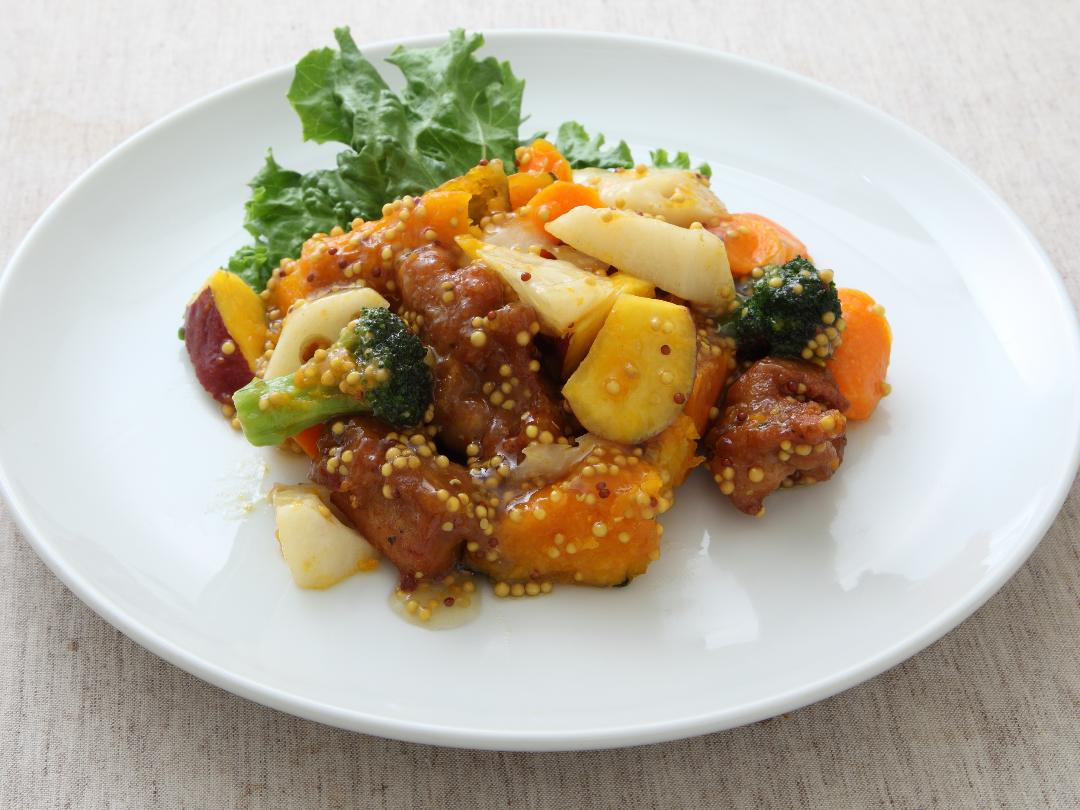 ゴロゴロ野菜と鶏のハニーマスタード和え