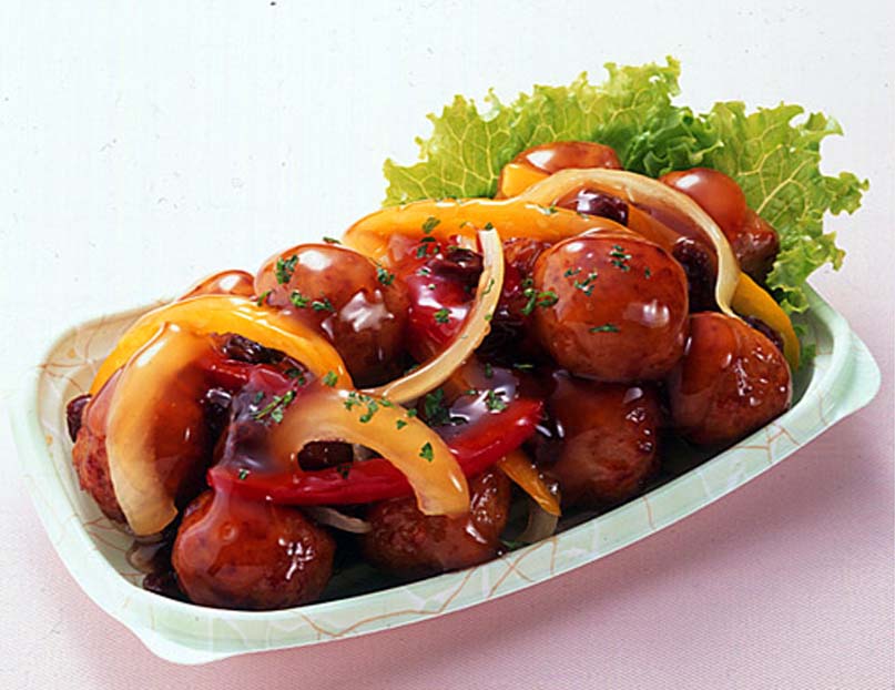 肉団子の黒酢あんかけ