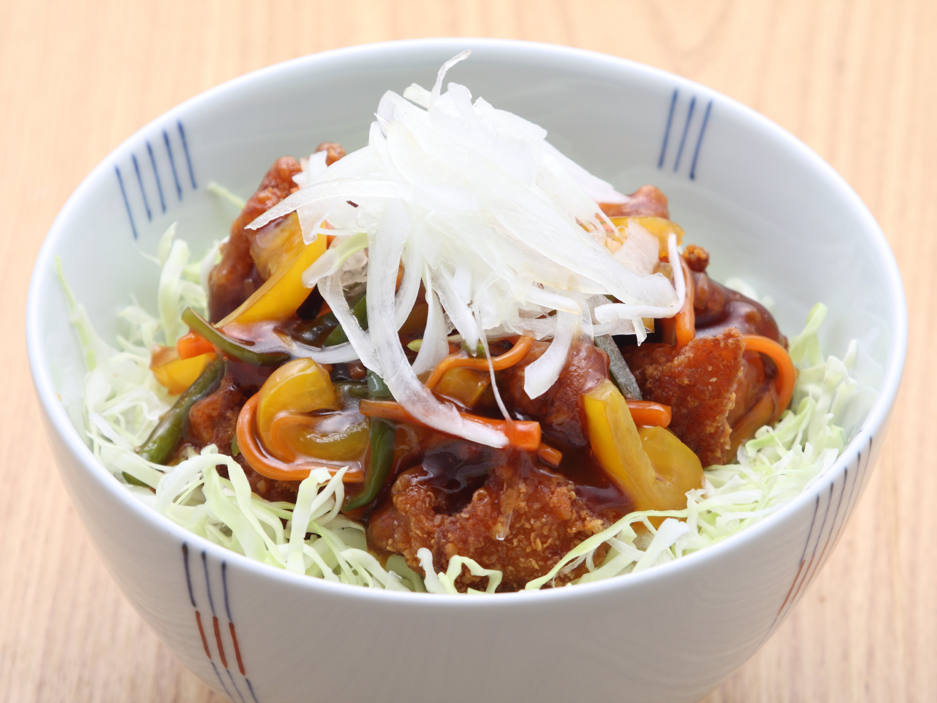 野菜と鶏から黒酢あんかけ丼