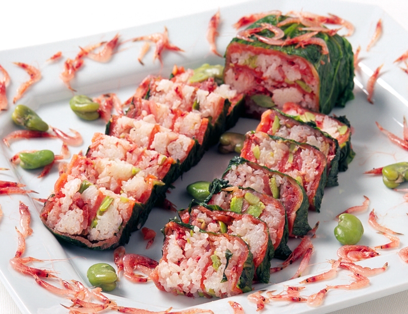 そら豆と桜えびのテリーヌ