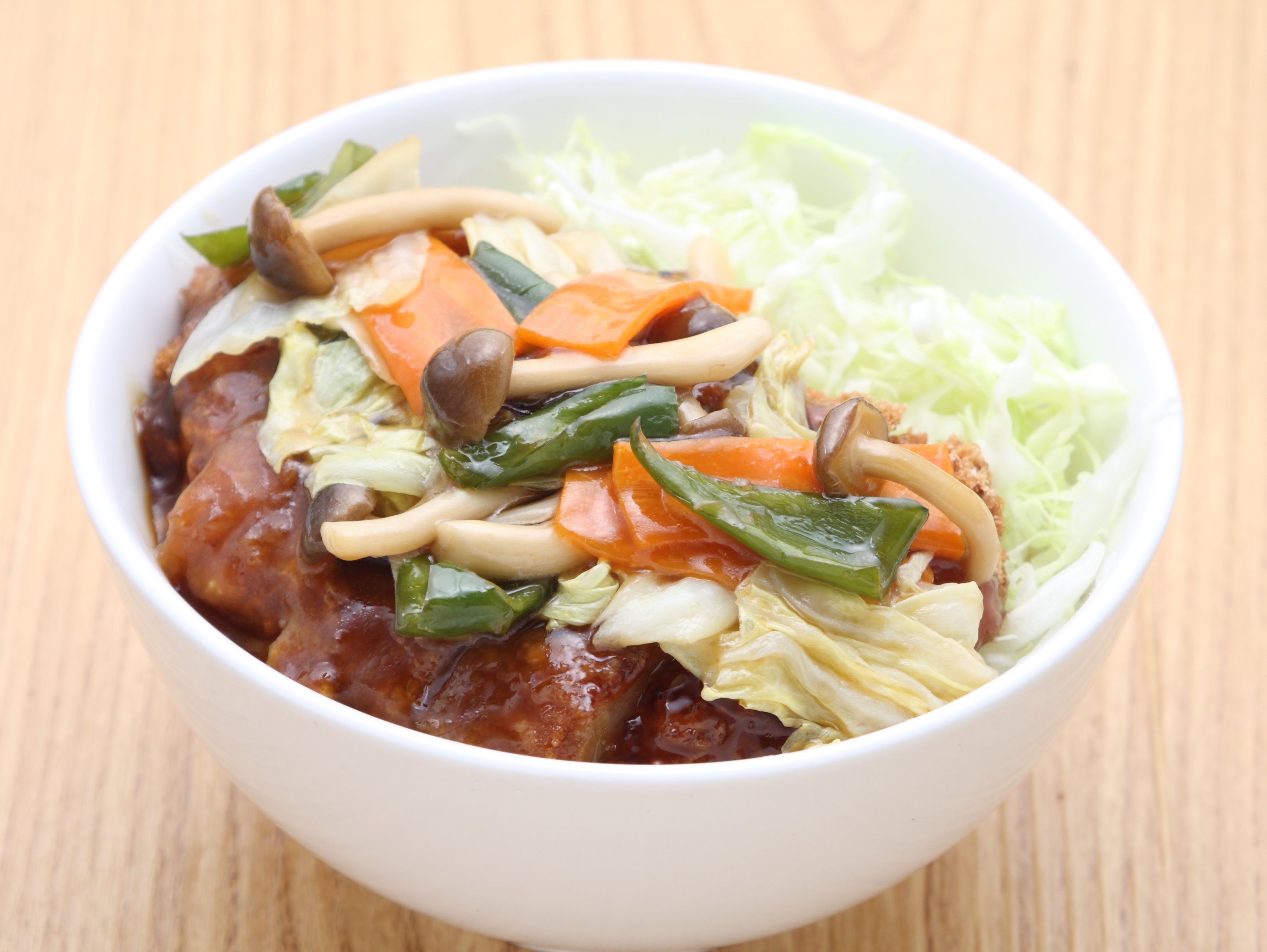 とんかつの野菜甘酢あんかけ丼
