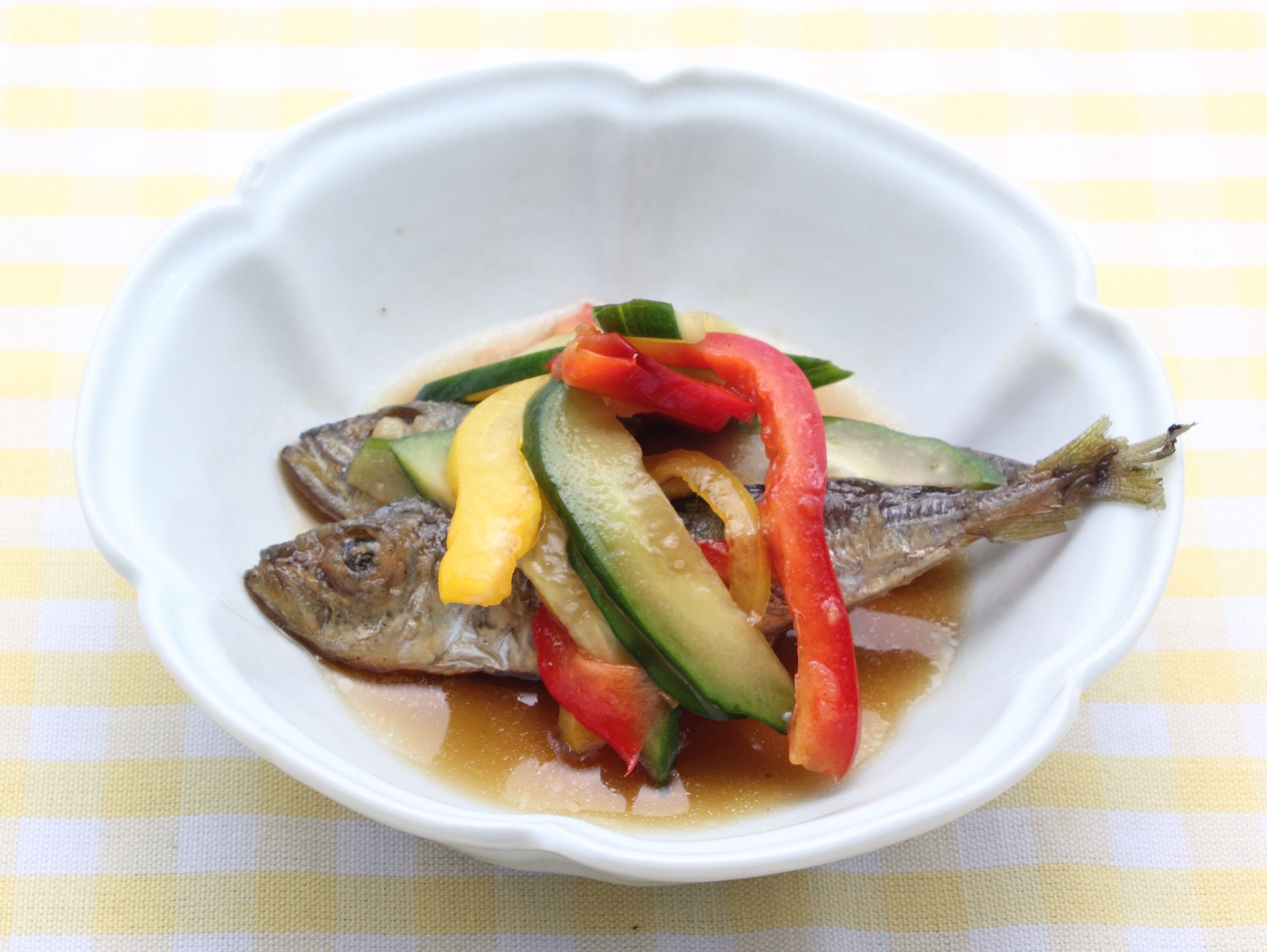 鯵と夏野菜のマリネ