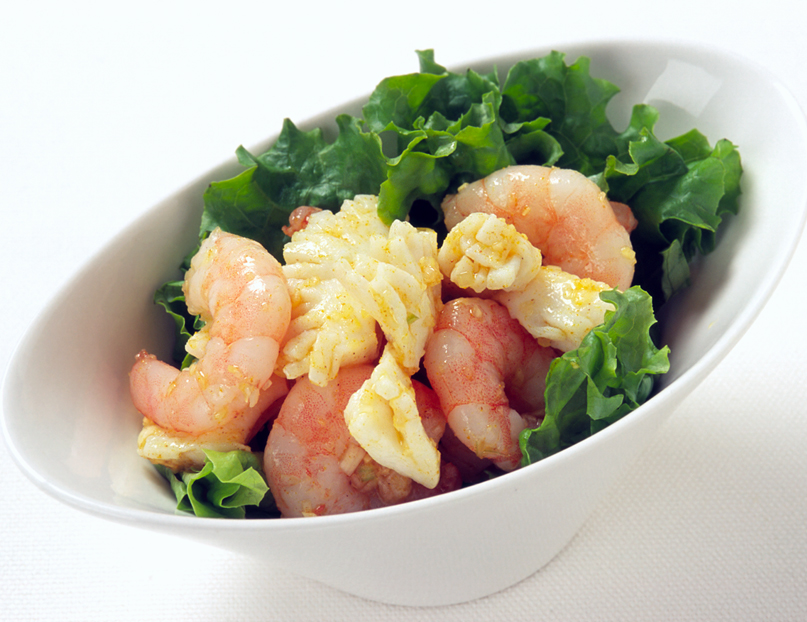 魚介のカレーねぎ塩あえ