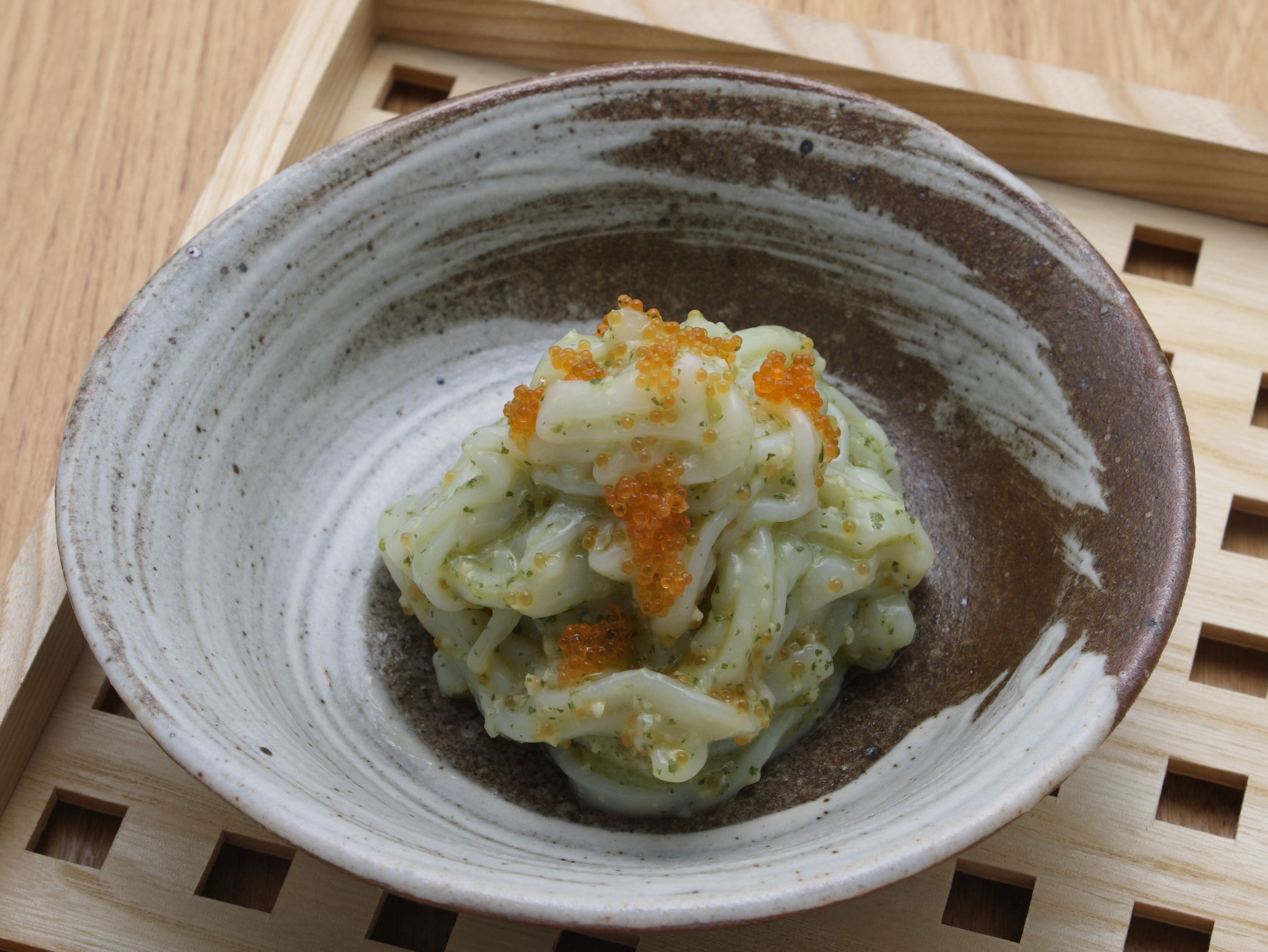 いかそうめんの緑まぶし