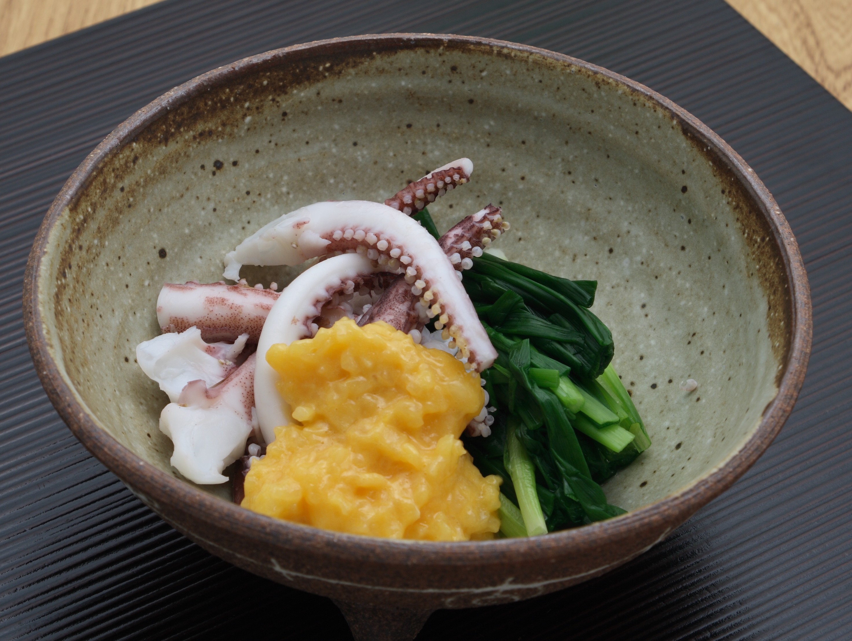 いかげそとわけぎの黄身酢だれ
