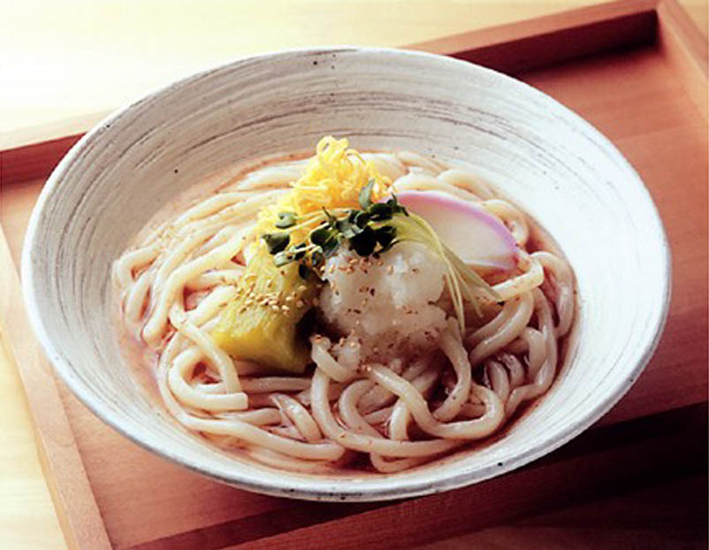 焼きなすの梅かつおうどん
