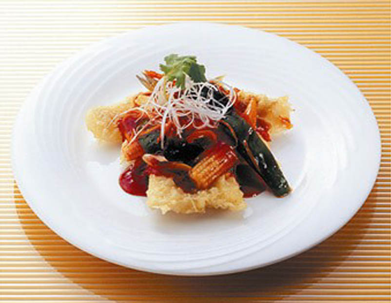 きすと野菜のチリソース