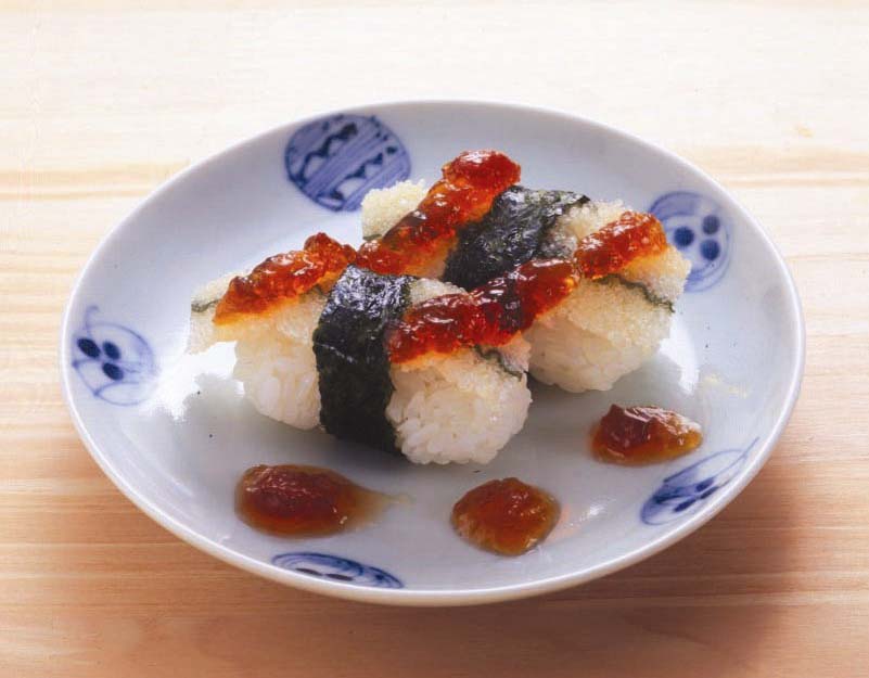 子持ち昆布の握り ぽん酢ジュレのせ