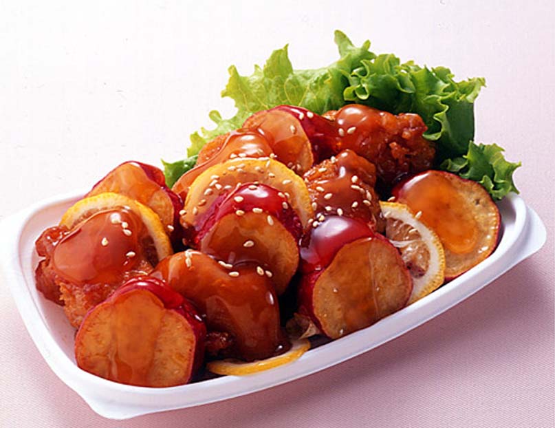 鶏肉とさつまいもの甘酢あんかけ