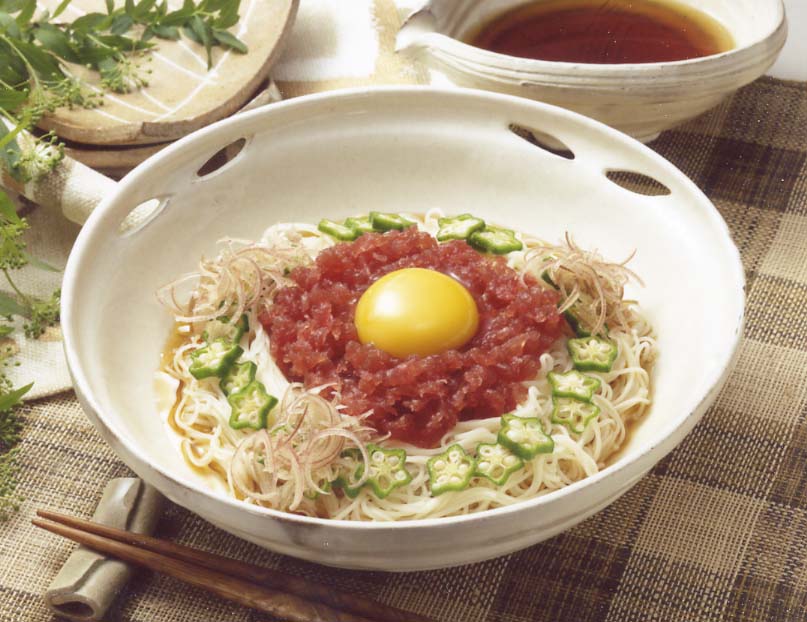 まぐろのユッケ風そうめん