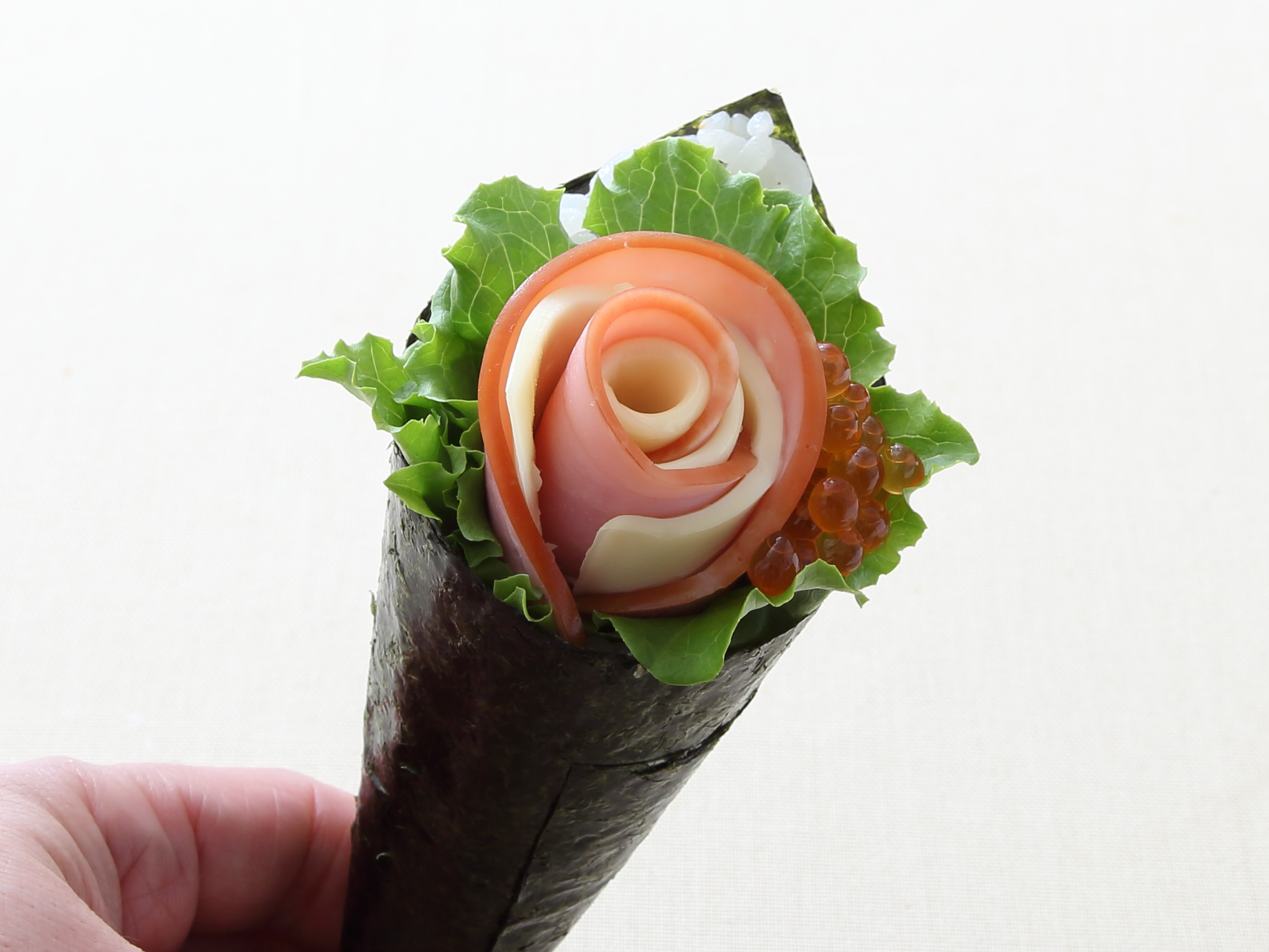 想い伝える手巻き寿司（花束ハム）のレシピ・作り方
