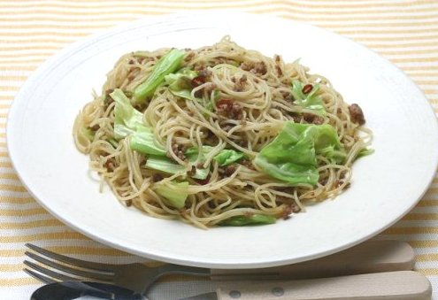 キャベツの和風ペペロンチーノ