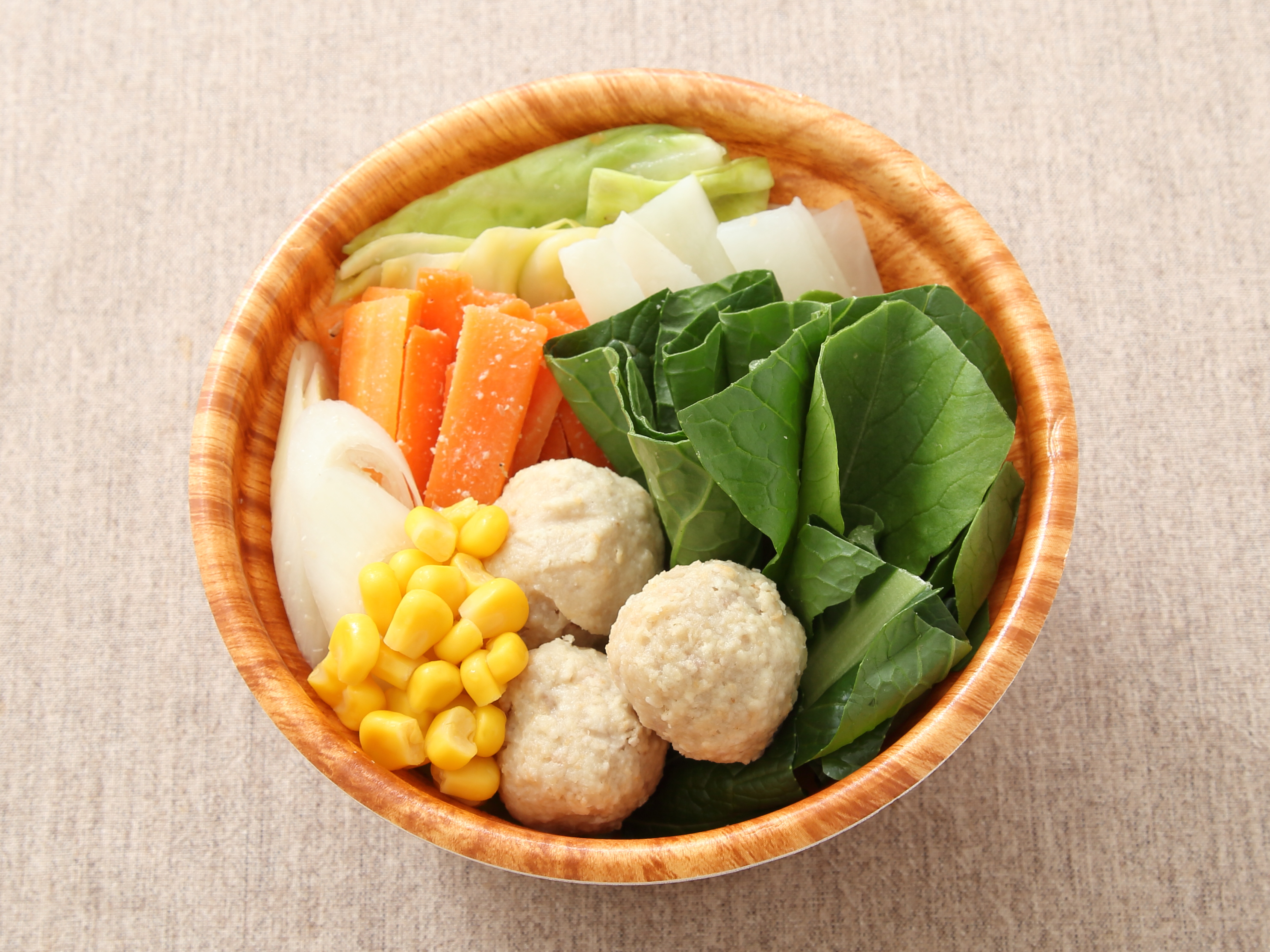 1／3日分の野菜入りごま豆乳スープ（レンジアップ）のレシピ・作り方