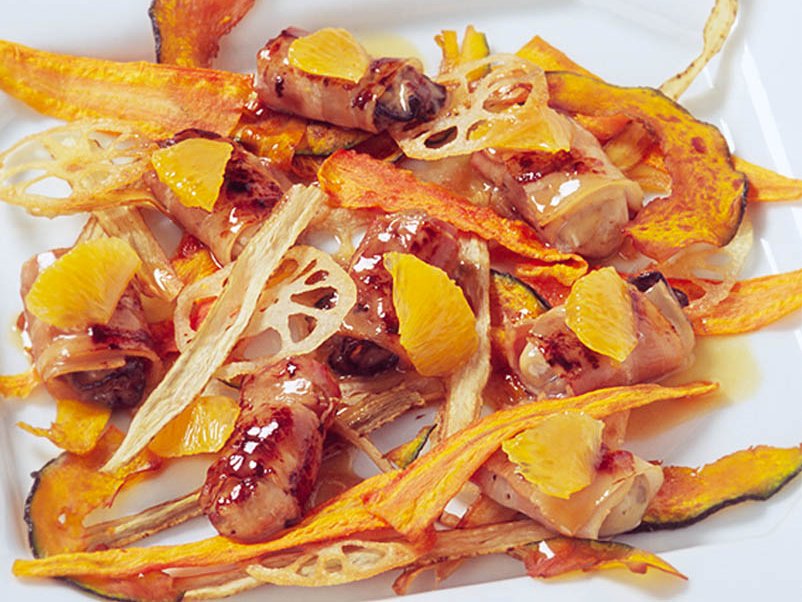 牡蠣とカリカリ野菜の「味ぽん」バターソース