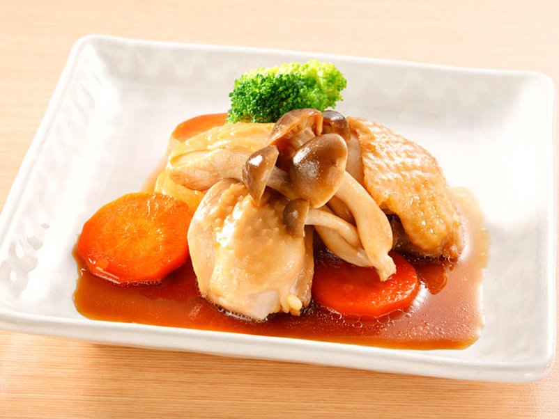 鶏ときのこの黒酢蒸し