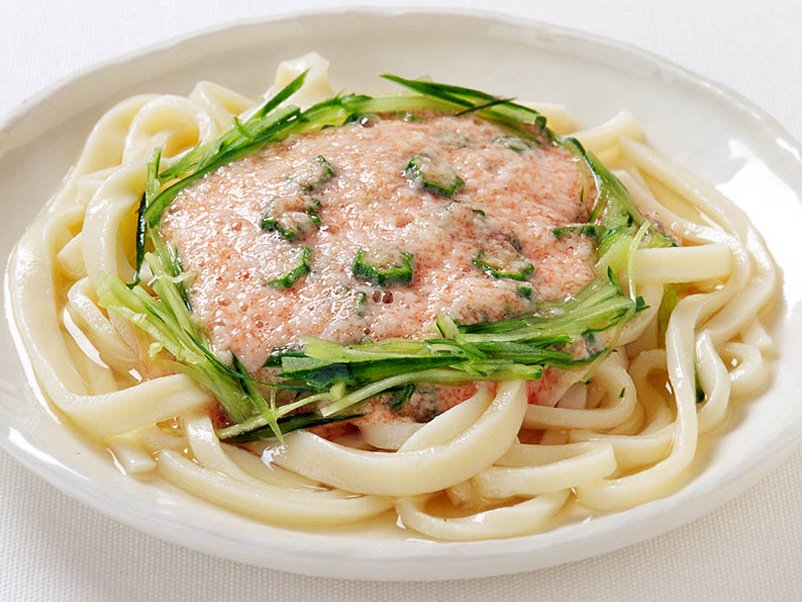 めんたいとろろ冷やしうどん