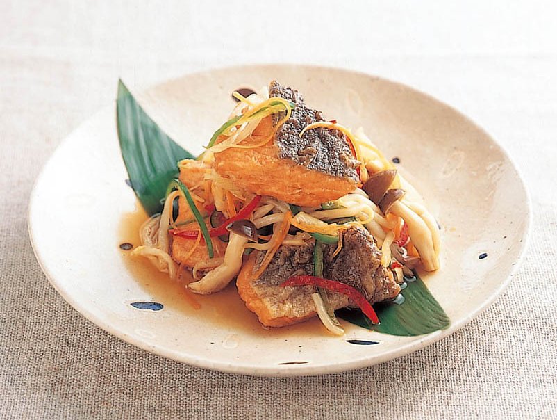 鮭のシャキシャキ野菜のぽん酢漬け