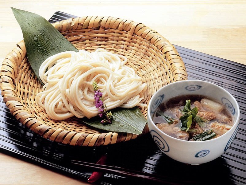 鶏と焼ねぎのつけうどん