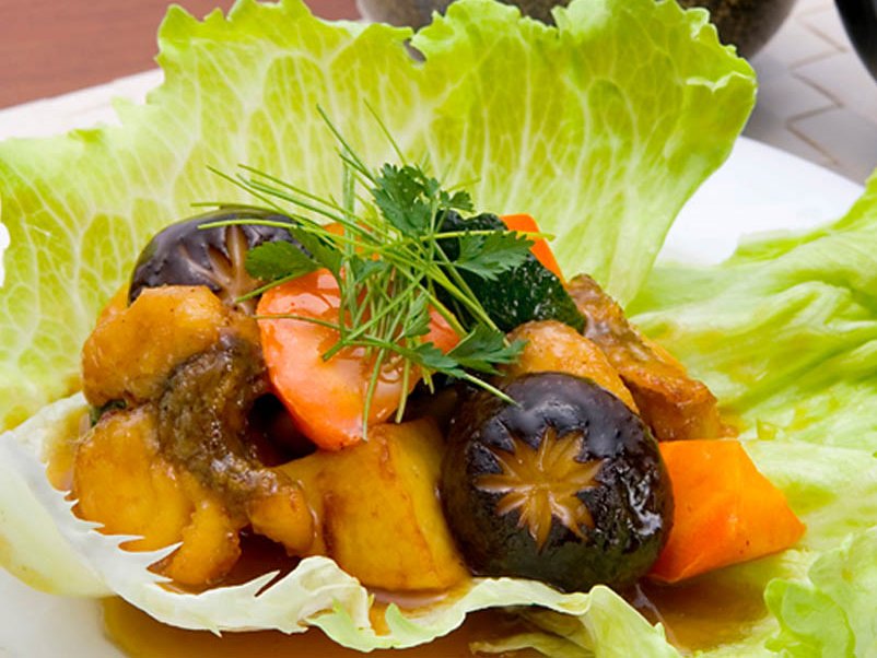 金目鯛と野菜の香味餡