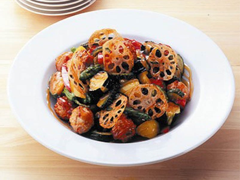 つくねと彩り野菜の和風あん