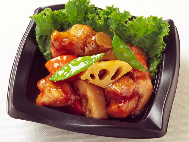 鶏と冬野菜の甘辛あんかけ