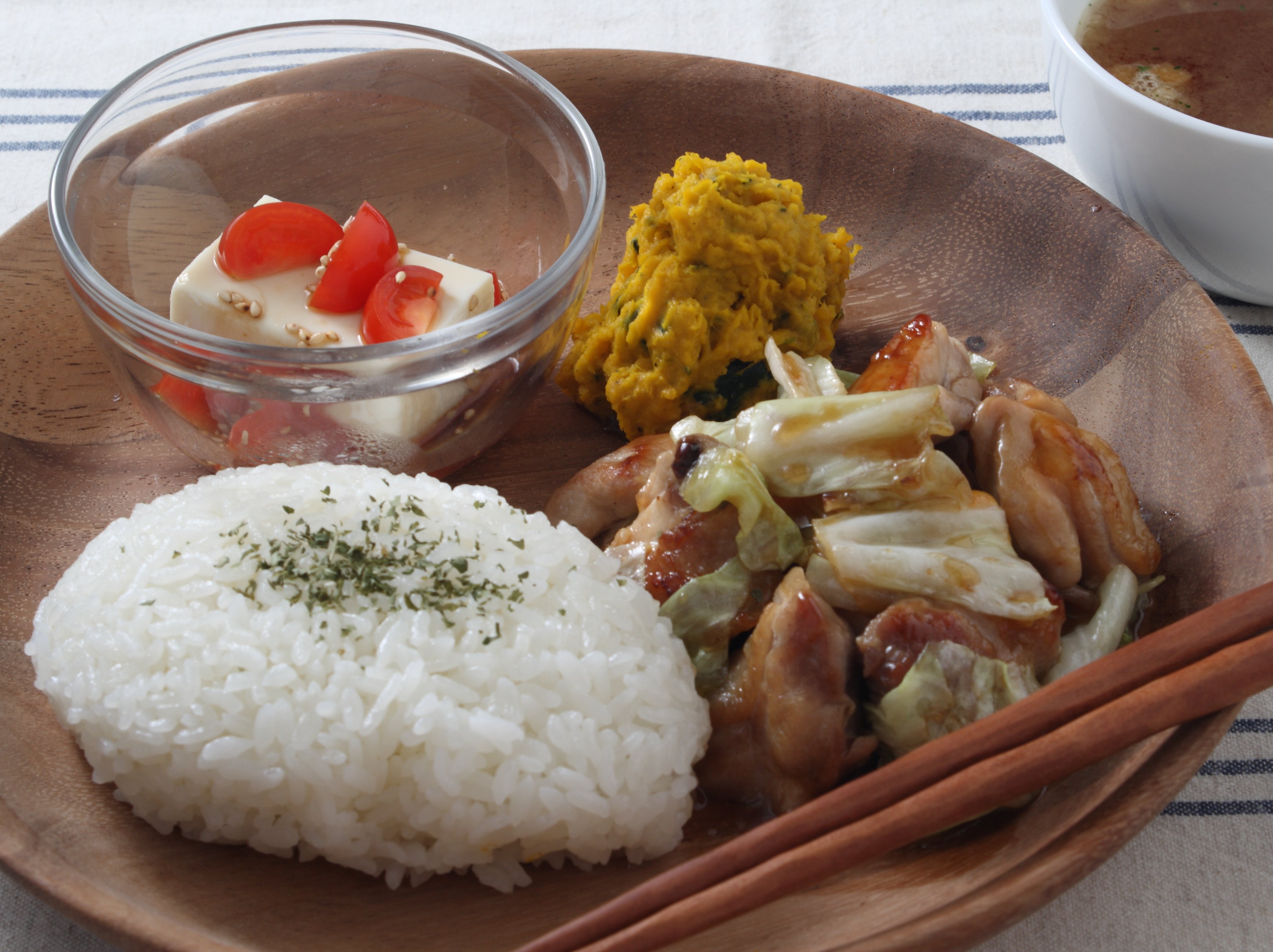 春キャベツと鶏の甘酢あんプレート