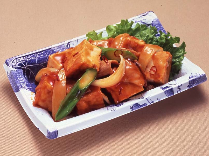 厚揚げと豚肉の甘辛炒め