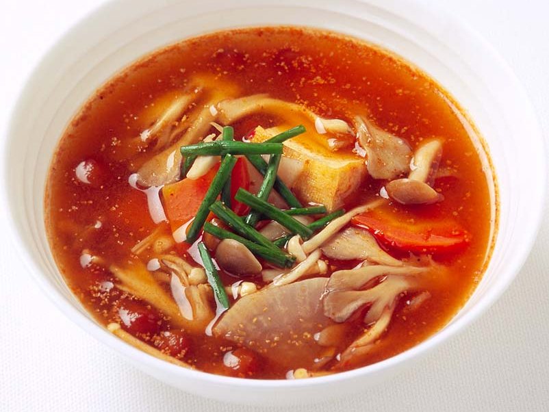 厚揚げ入りチゲ風きのこ汁のレシピ 作り方 レシピ ミツカン業務用商品 メニューサイト