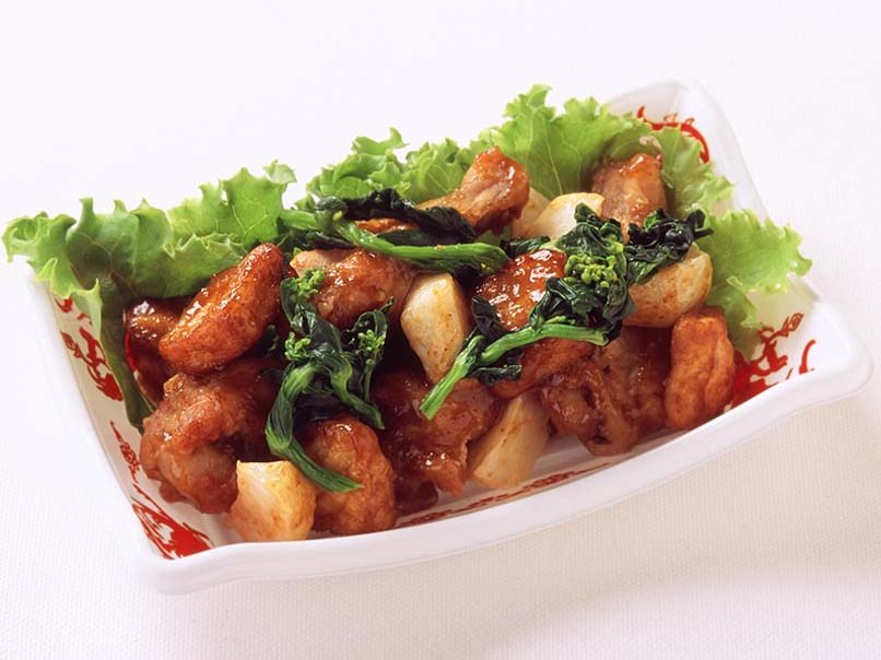 菜の花と手羽元のあんかけ