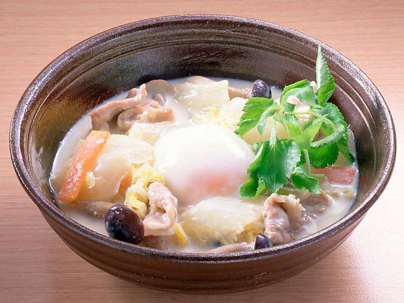 野菜と豚肉のさっと煮豆乳仕立て