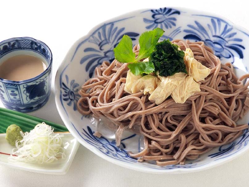 ゆばとあおさの冷やしそば