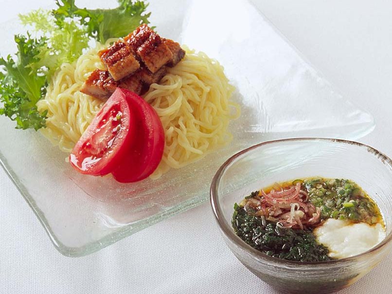 うなぎとトロトロ夏野菜のぶっかけ冷し麺のレシピ 作り方 レシピ ミツカン業務用商品 メニューサイト