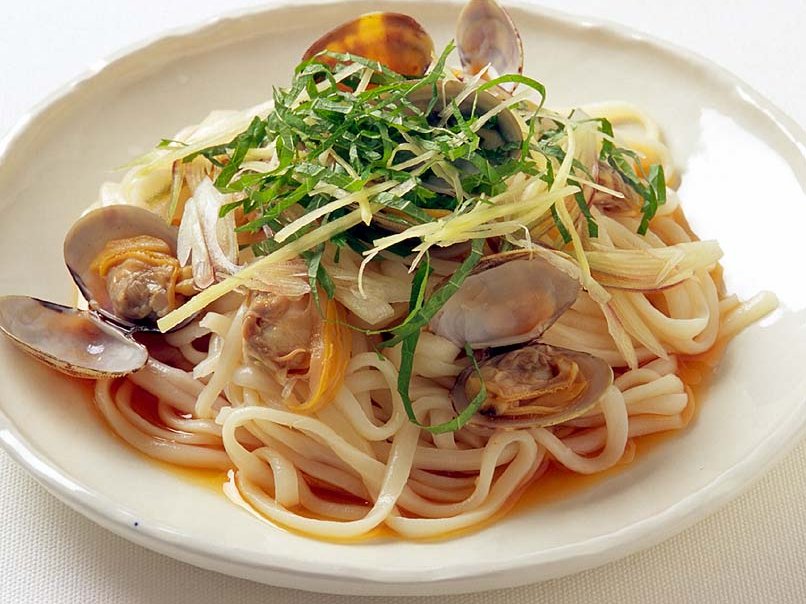 あさりの冷製稲庭うどん