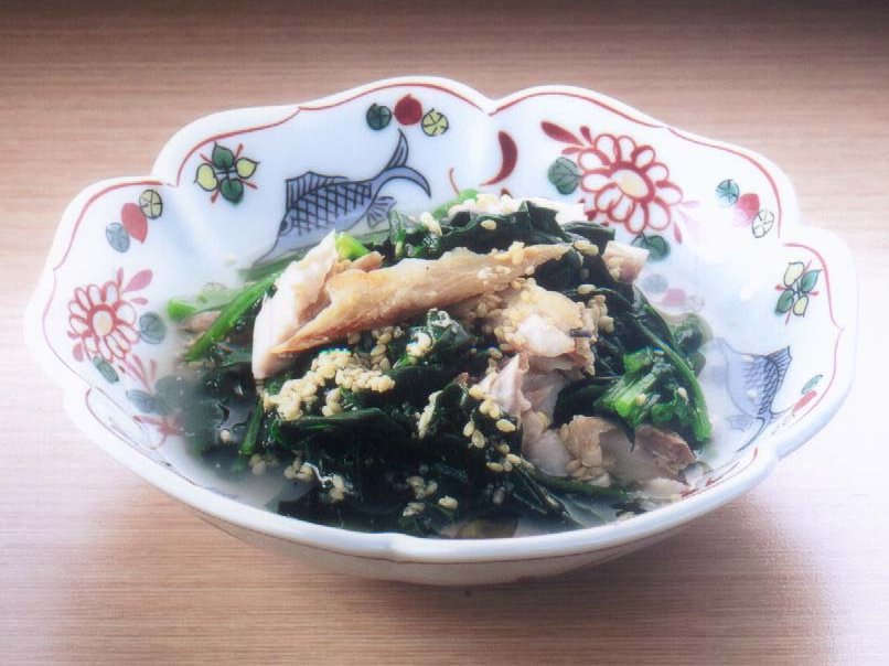 あじとほうれんそうのおひたし