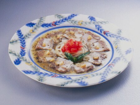 ゆで豚のカルパッチョ風